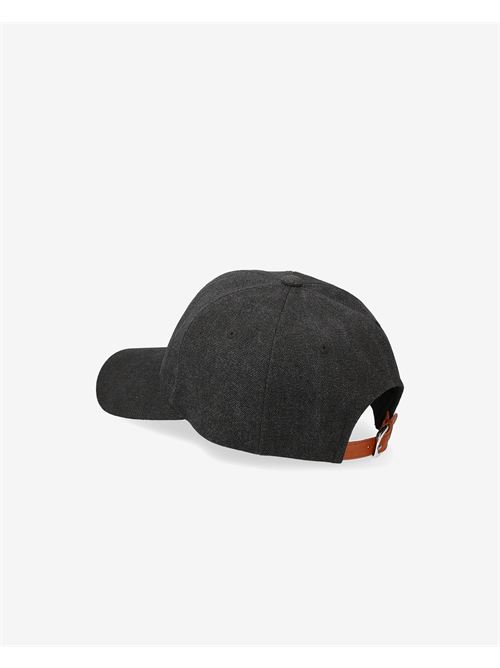 Cappello PREMIATA in cotone con cinturino in pelle e fibbia. PREMIATA | BALL 07NERO
